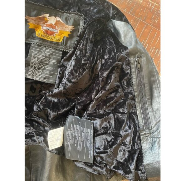BEAUTIFUL HARLEY DAVIDSON butter Soft Leather Jacket! Velvet Lining! LACES  S/M - Picture 15 of 16